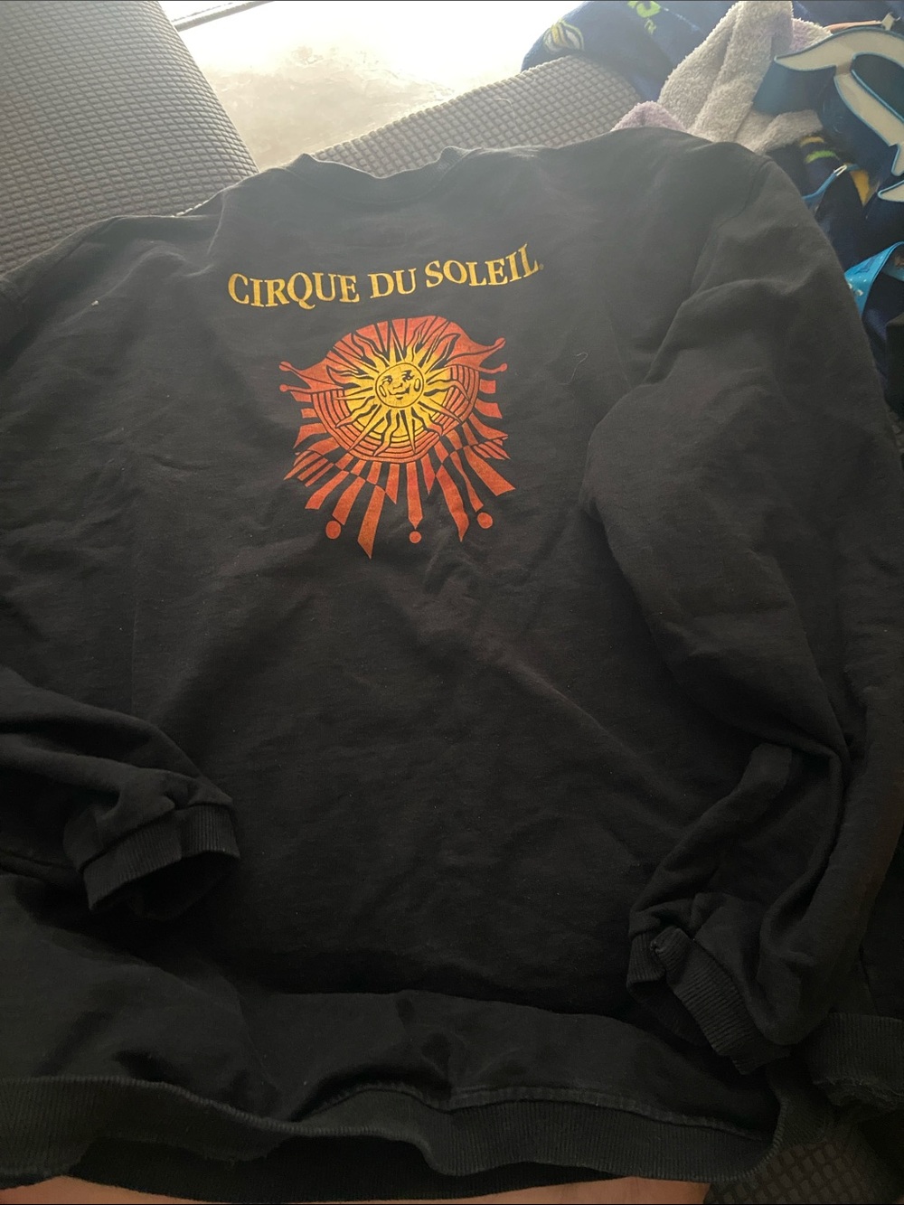 Cirque du Soleil Black Crewneck Sweatshirt with Sun Graphic